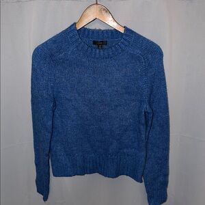 J. Crew Blue Crew Neck Cable knit Grandma Coastal Cozy Sweater NWT Size XS